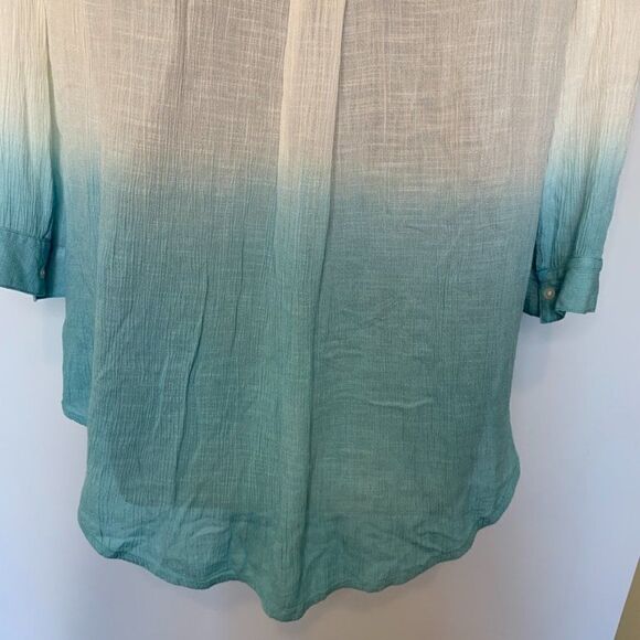 Nine West Jeans Ombre 3/4 Sleeve Blouse - Picture 8 of 10